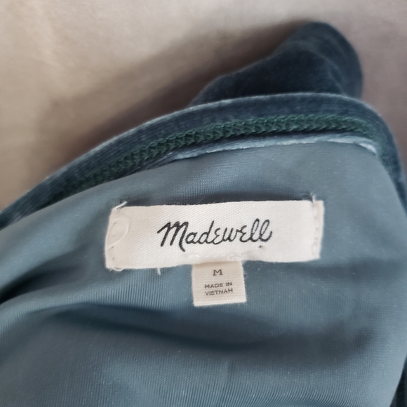 Madewell Green Velvet wrap top sz M - Picture 4 of 7